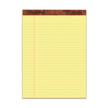 Tops Products TOPS, inTHE LEGAL PADin PERFORATED PADS, WIDE/LEGAL RULE, 8.5 X 11, CANARY, 3PK 75327